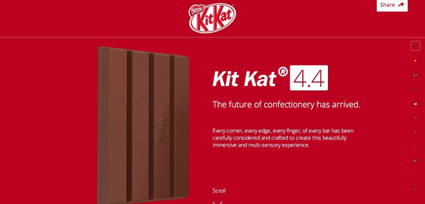 Kit Kat's microsite